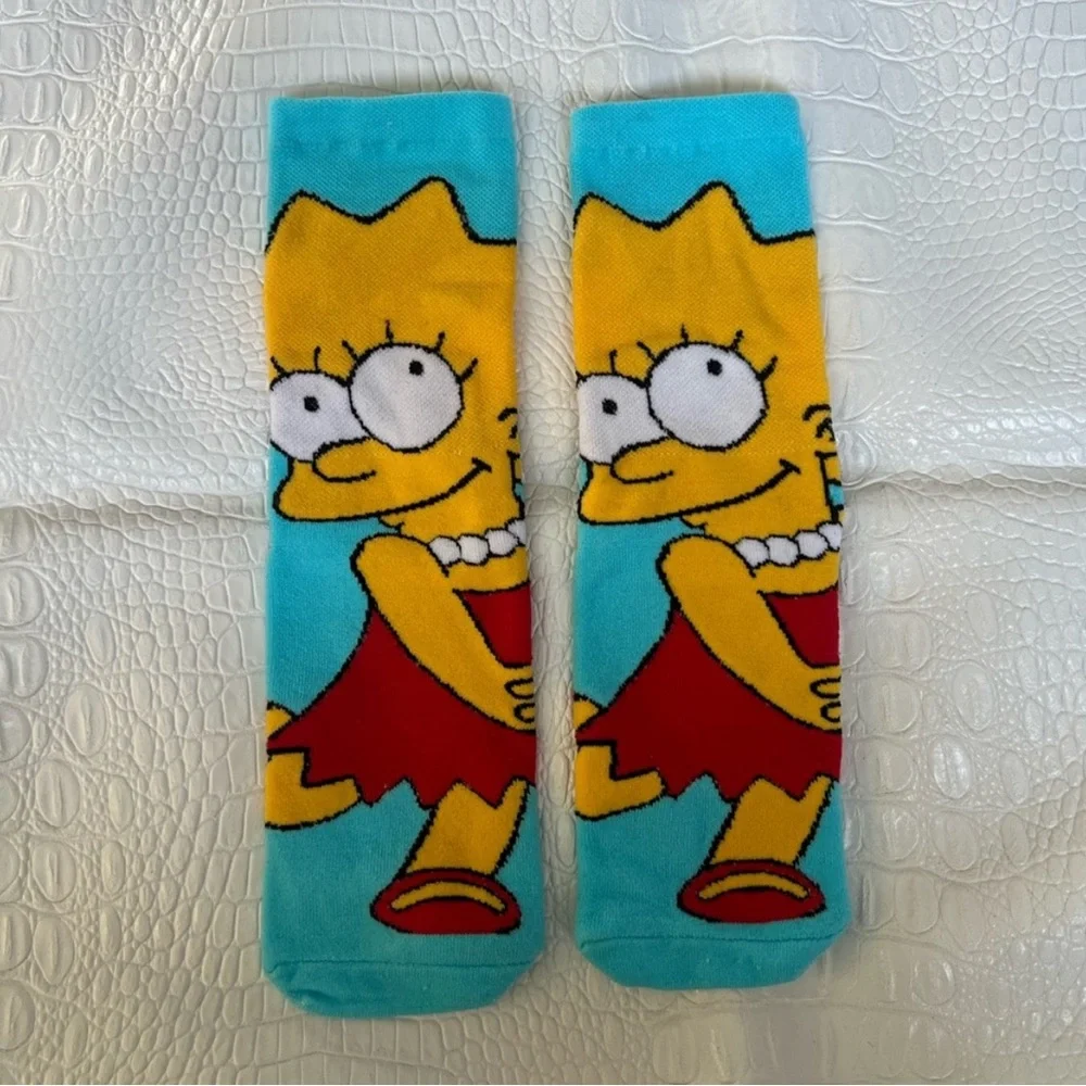 The Simpsons Bart and Lisa Crew Socks NWOT